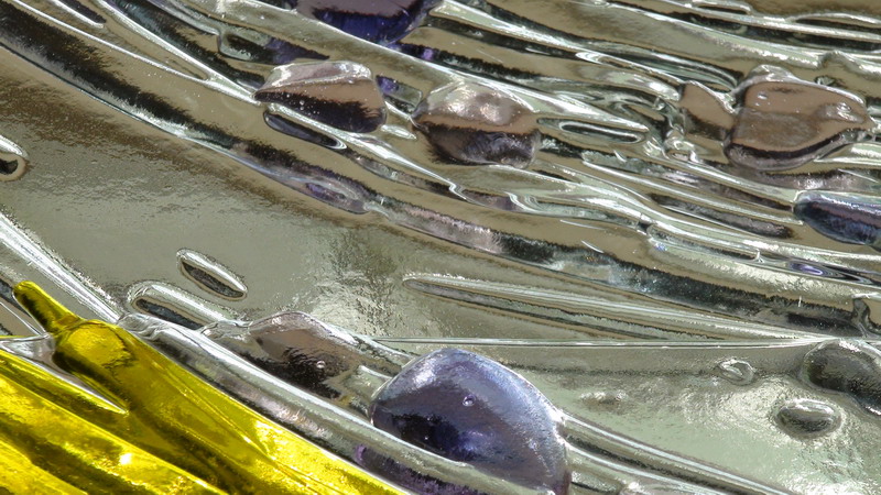 Resurrection. Suspended kilnformed glass mural for the chapel of Father Michael Goetz Secondary School, Mississauga, Ontario