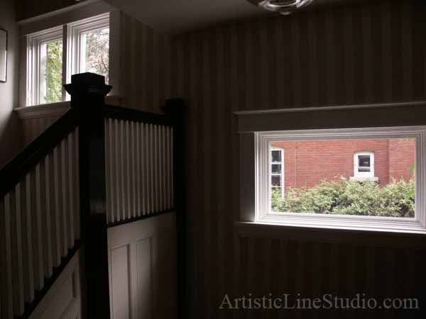 Stained and leaded glass foyer windows with jewels and bevelled glass