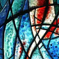 Moment in Blue - stained glass sculpture