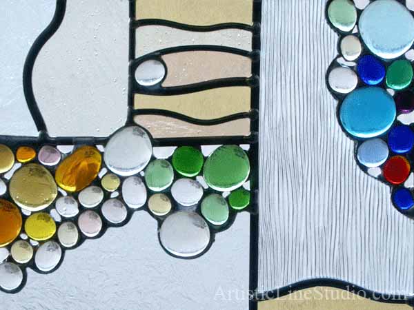 Stained and leaded glass windows for a bathroom adding privacy and beauty