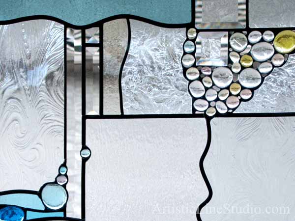 Stained and leaded glass windows for a bathroom adding privacy and beauty