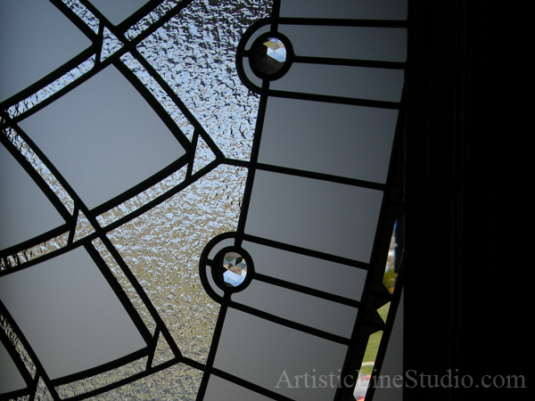Stained and leaded glass glass detail