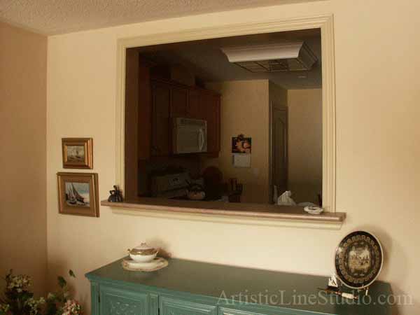 Stained and leaded glass free shape wall divider with kiln formed glass elements