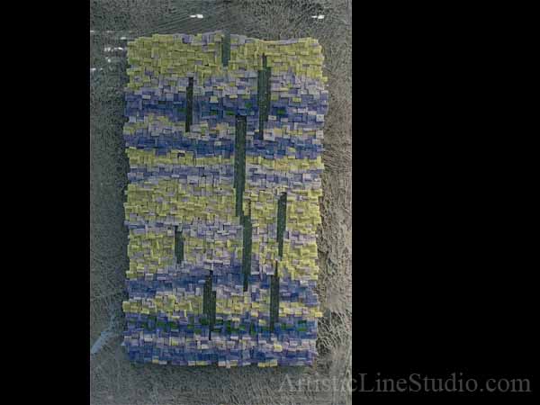 Smalty and glass mosaic on glass 