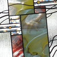 Cathrine - stained and leaded glass foyer windows
